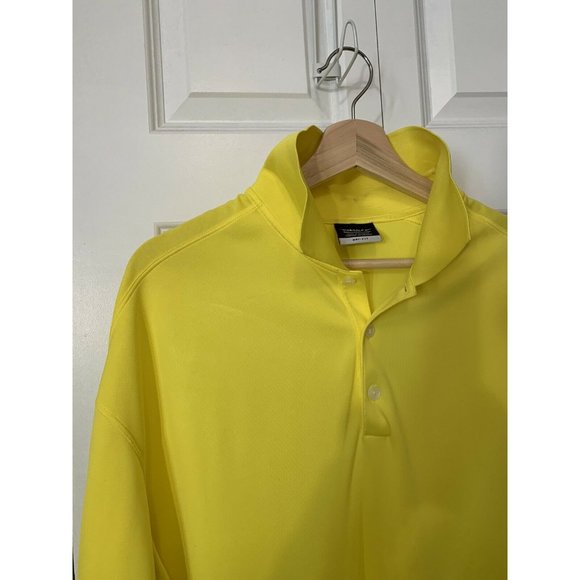 Nike Golf Dri-Fit Men’s Sz‎ XXL Golfing Polo Shirt Yellow - Picture 6 of 7